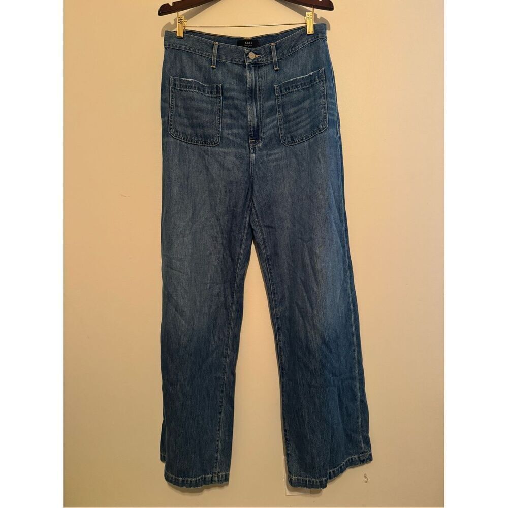 Able Wide Leg Jeans in Medium Blue Denim